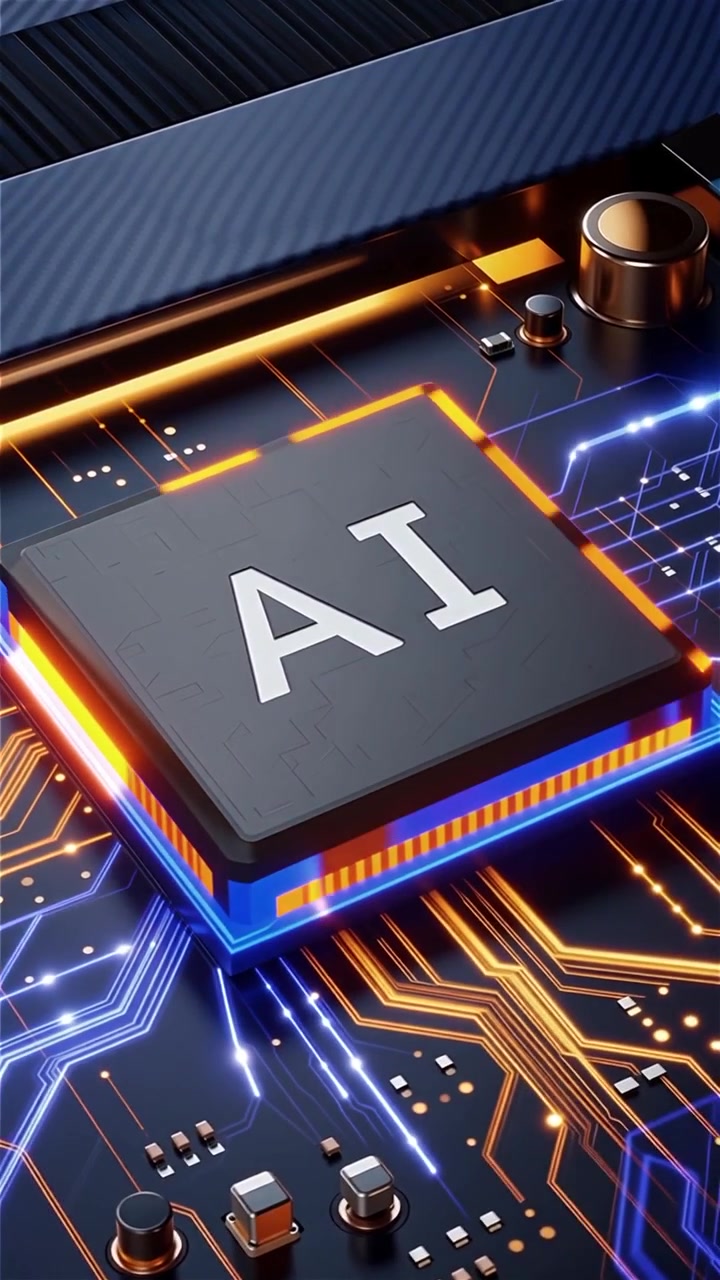 Futuristic AI Chip Motherboard Technology Background