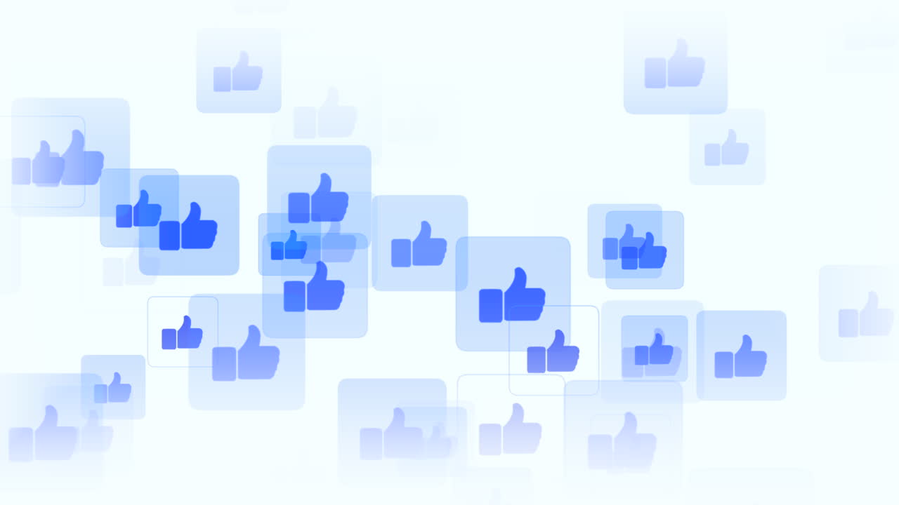 Flying social like icons pattern on gradient