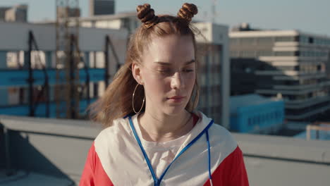 portrait-red-head-woman-with-freckles-looking-serious-with-wind-blowing-hair-teenage-girl-in-city-self-image-testimonial-concept