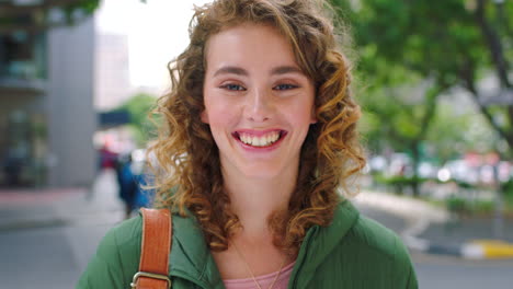 portrait of a beautiful smiling woman looking