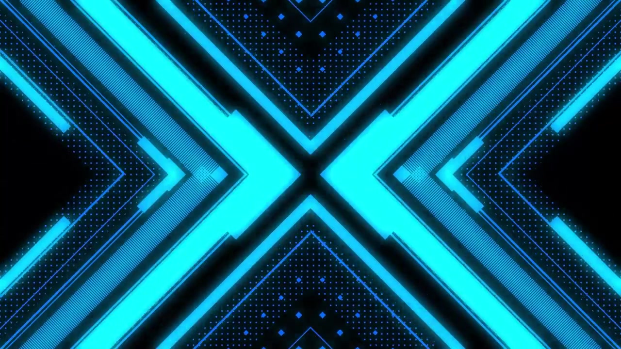 Abstract Blue Neon Geometric X Shape Motion Background