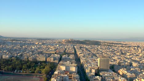 flyover athens endless city towards acropolis of athens landmark, greece