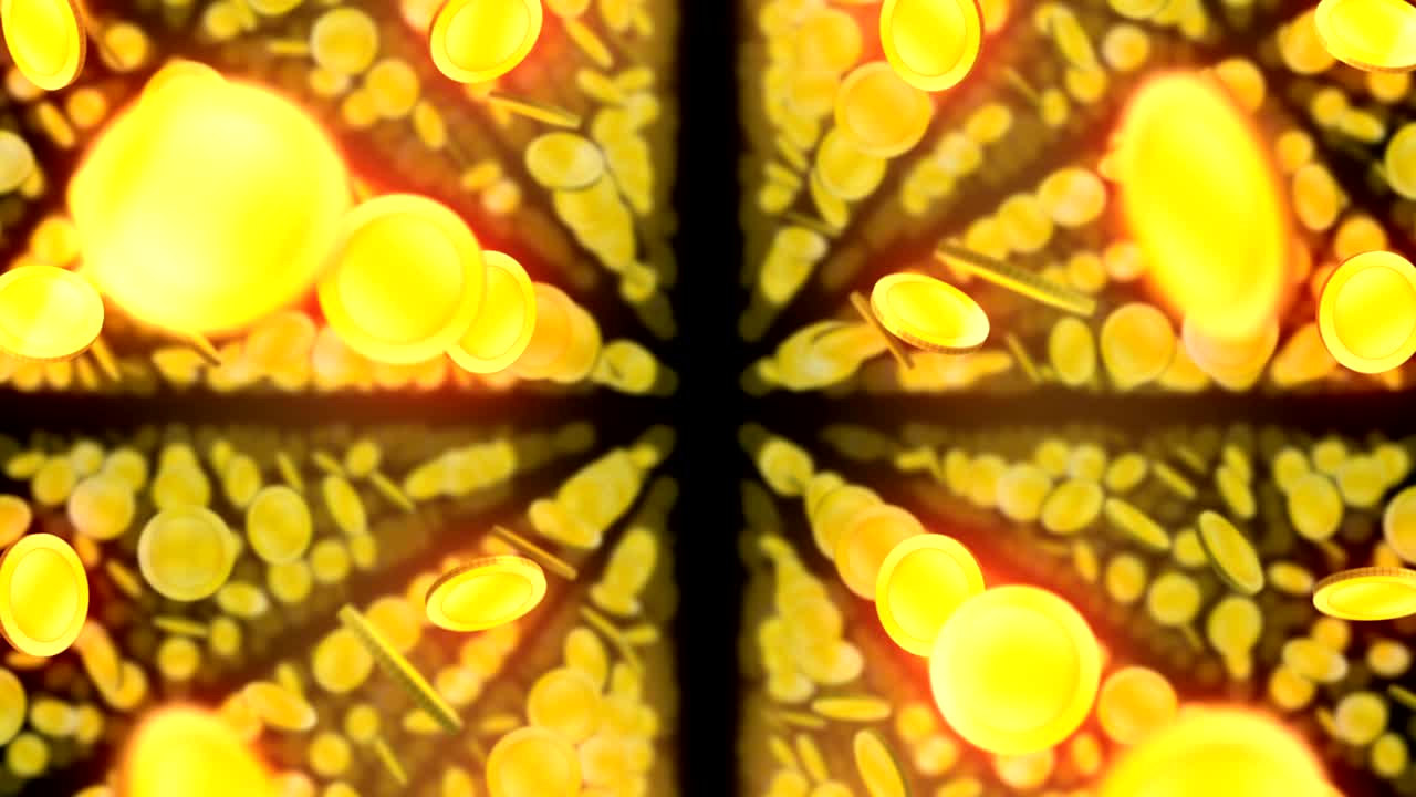 금 동전 입자, cg 애니메이션, 루프