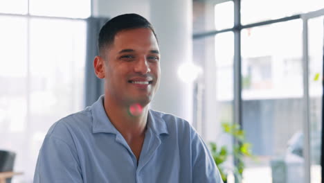 Face,-smile-and-business-man-on-computer