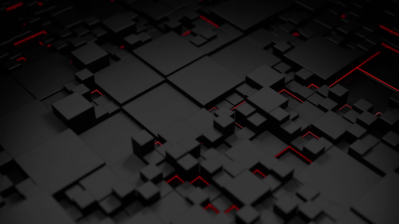 Abstract Black and Red Cubes