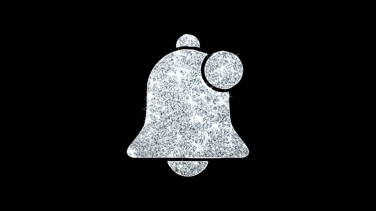 알람 신호 아이콘, 종 아이콘, 반이는 반이는 루프, 박이는 입자.