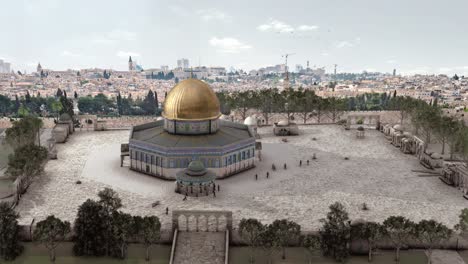 jerusalem dome of the rock temple mount mosque rooftop aerial