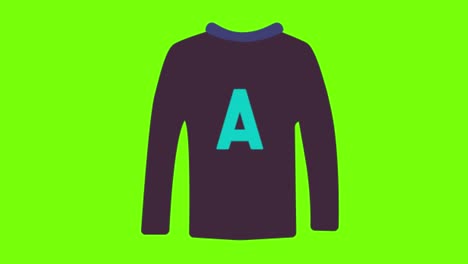 animation of a  sweater on a green screen background