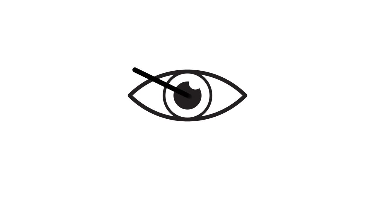 Eye icon with line