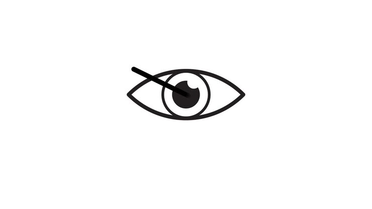 Eye icon with line