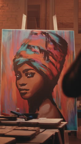 colorful portrait painting of an african woman