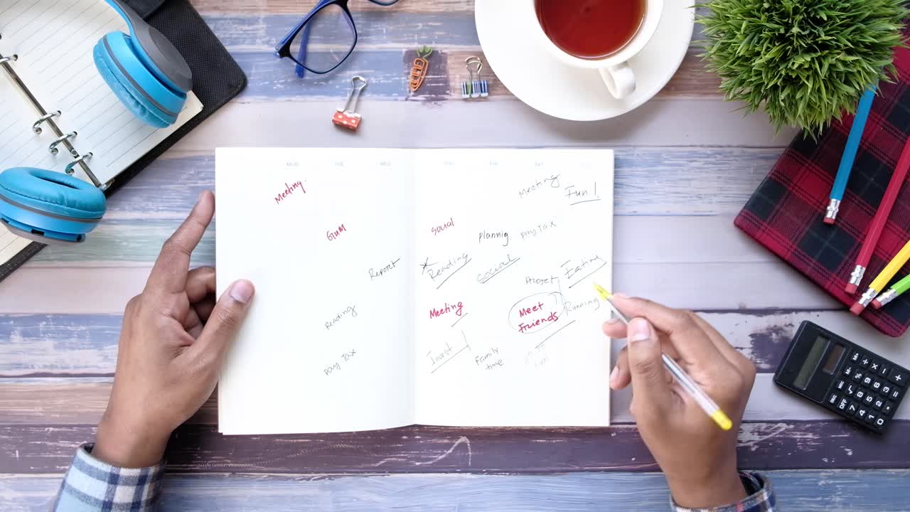 persona que planea un día ocupado