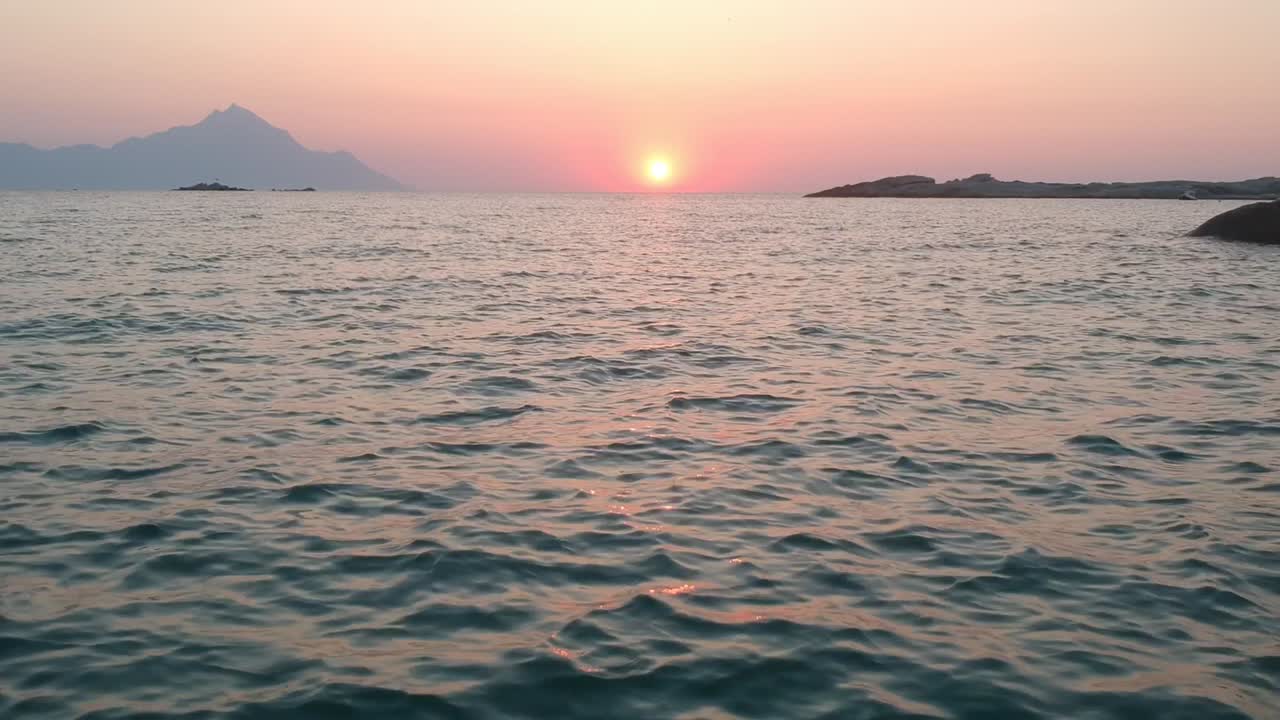 SUNRISE OVER THE AEGEAN SEA IN GREECE - DRONE AERIAL FOOTAGE 5