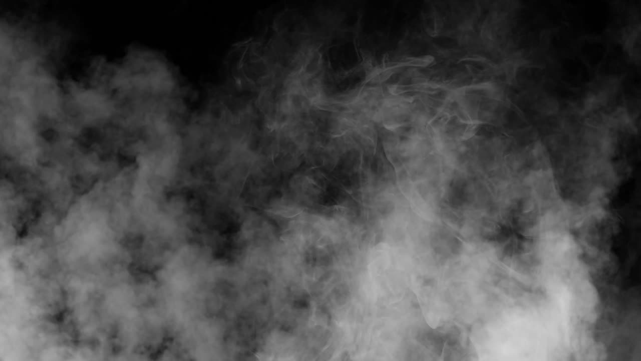 Realistic dense white smoke or fog fills entire screen. Use as overlay for atmospheric, moody, or mysterious scenes, or as transition