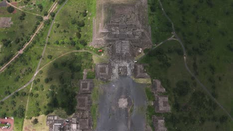 teotihuacan from above, a play of light and shadow, aerial video