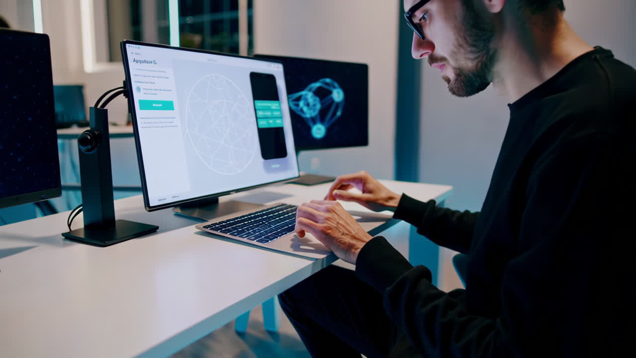 Programmer working on a security application