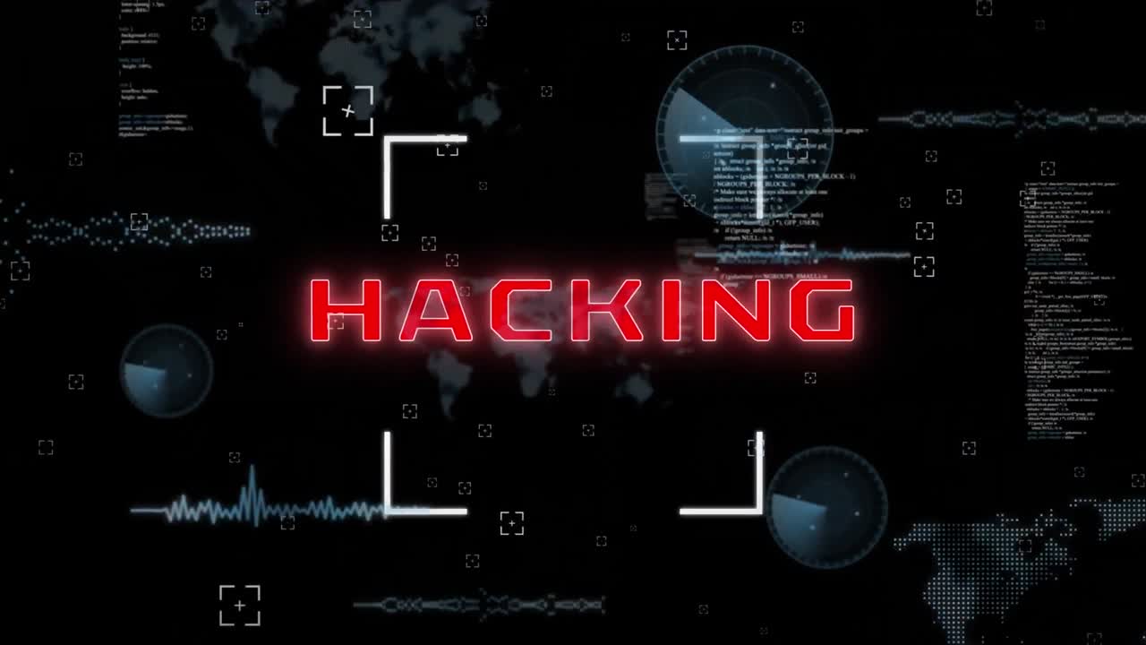 Animation of hacking text and data processing