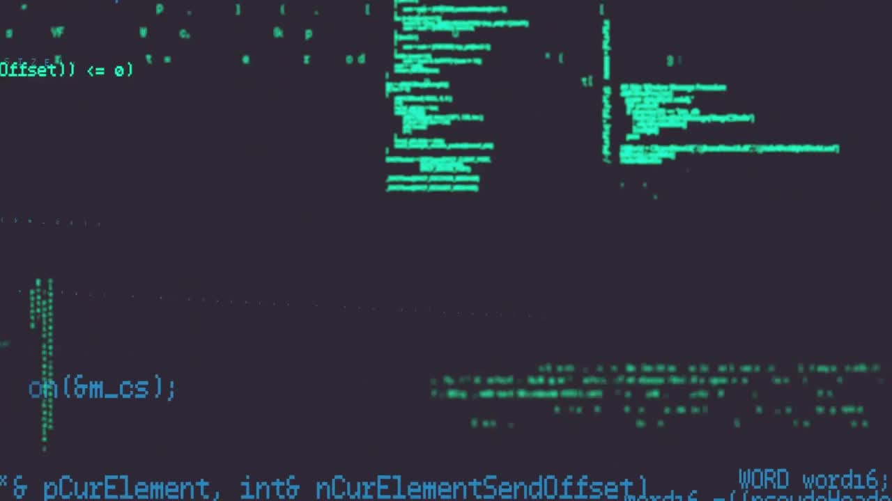 animación del procesamiento de datos verde y azul