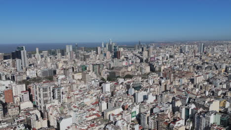 flying over majestic buenos aires city and skyscrapers, argentina