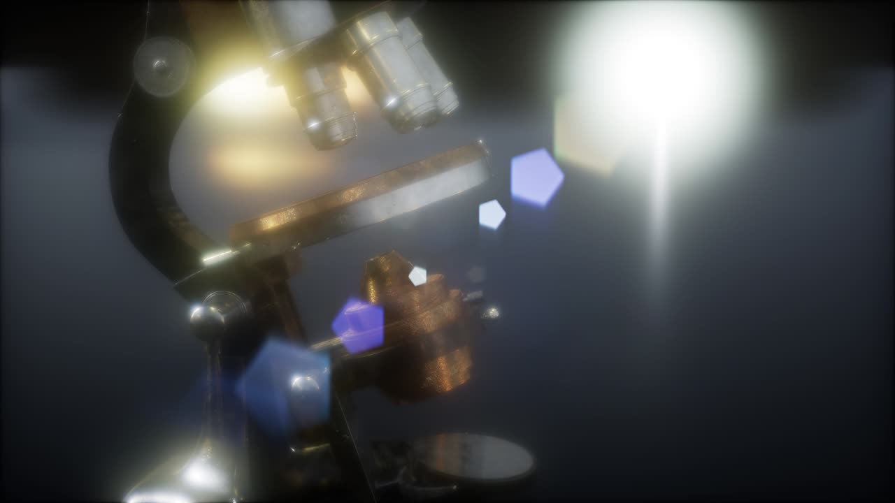 오래된 과학 실험실 현미경