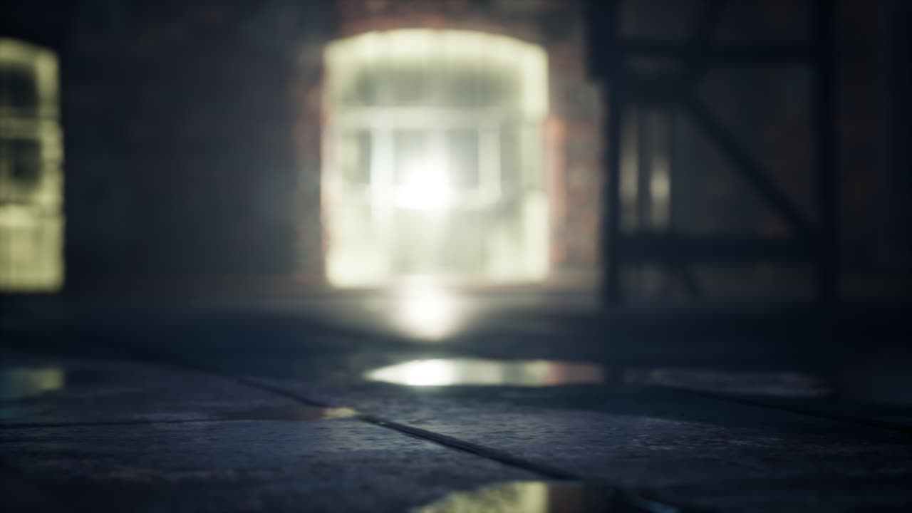 밤에 무서운 버려진 공장