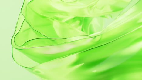 flowing transparent green multilayer glass background, 3d rendering.