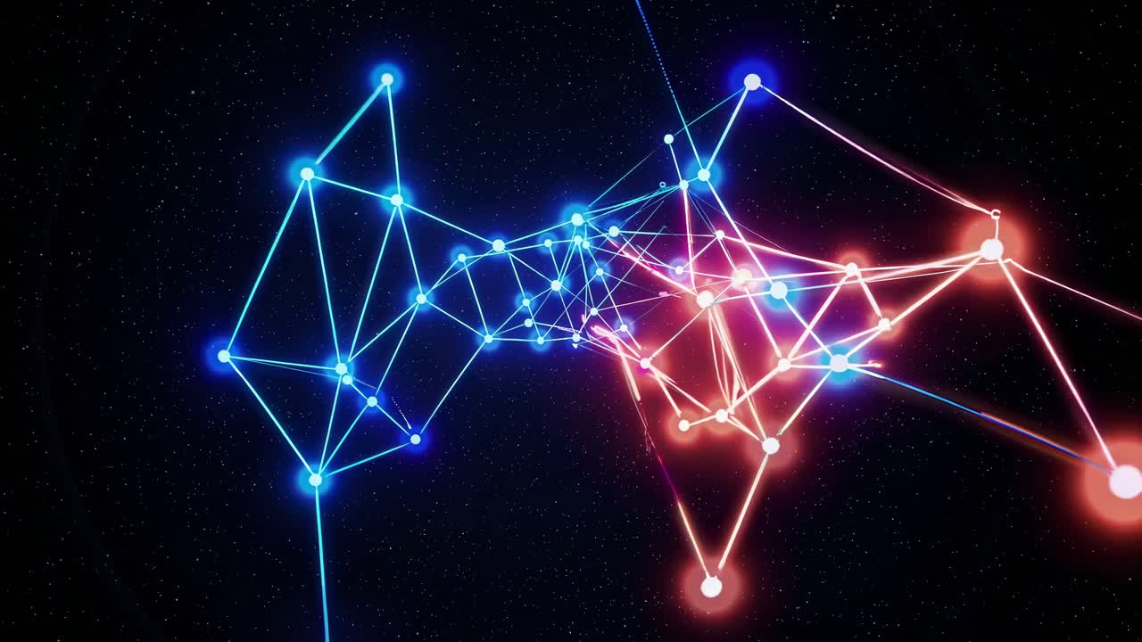 Abstract Neon Network in Space