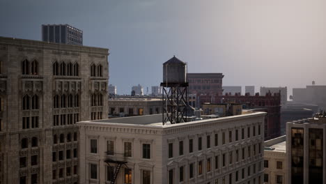 art deco stone buildings in the city of chicago