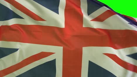 national flag of united kingdom blowing by wind