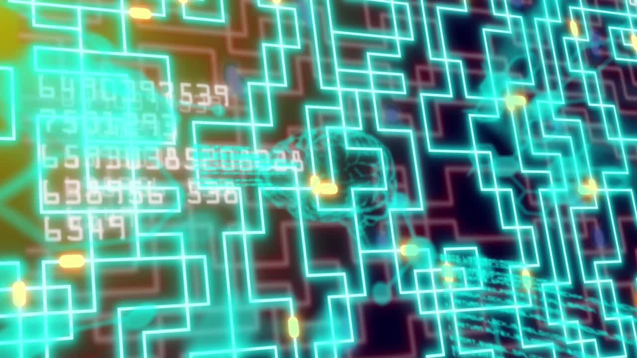 Animation of data processing over network of connections