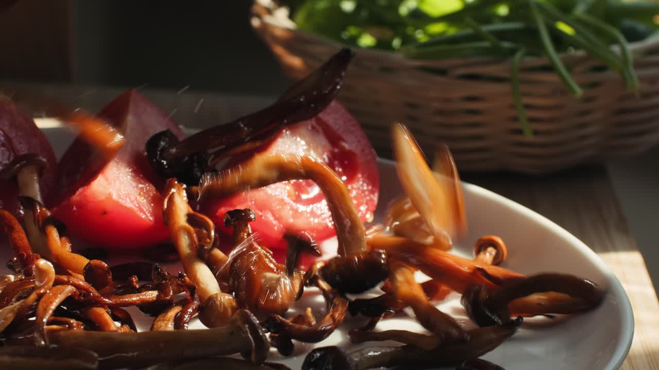 Grilled Mushrooms and Tomatoes