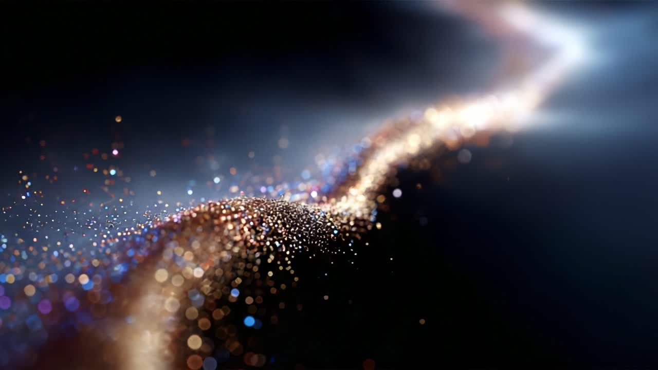 Stunning Cosmic Journey: A Mesmerizing Glimpse into the Depths of Space Filled with Dazzling Particles and Shimmering Light Trails Creating an Enigmatic Celestial Landscape