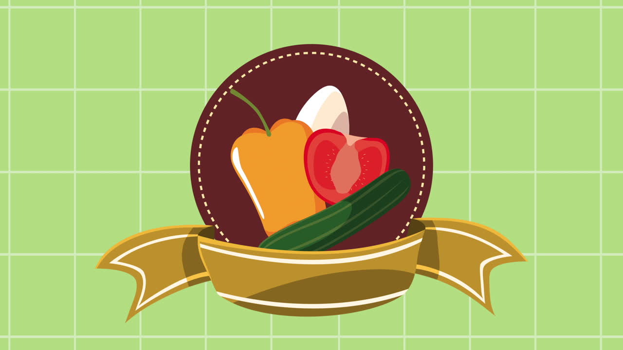 우아한 프레임 애니메이션으로 채소