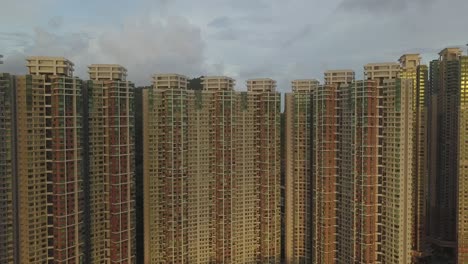 drone footage of tseung kwan o city, hong kong