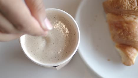 coffee and croissant for breakfast