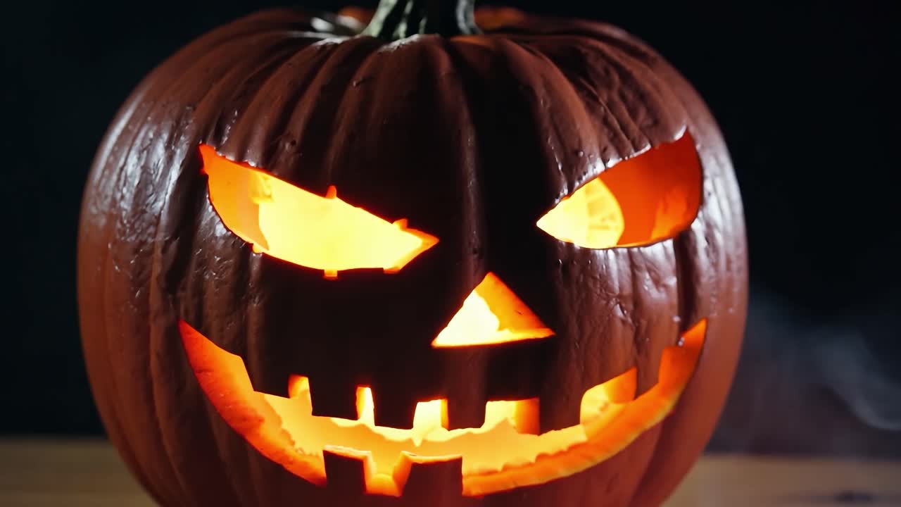 jack-o'-lanterna brillando en la oscuridad