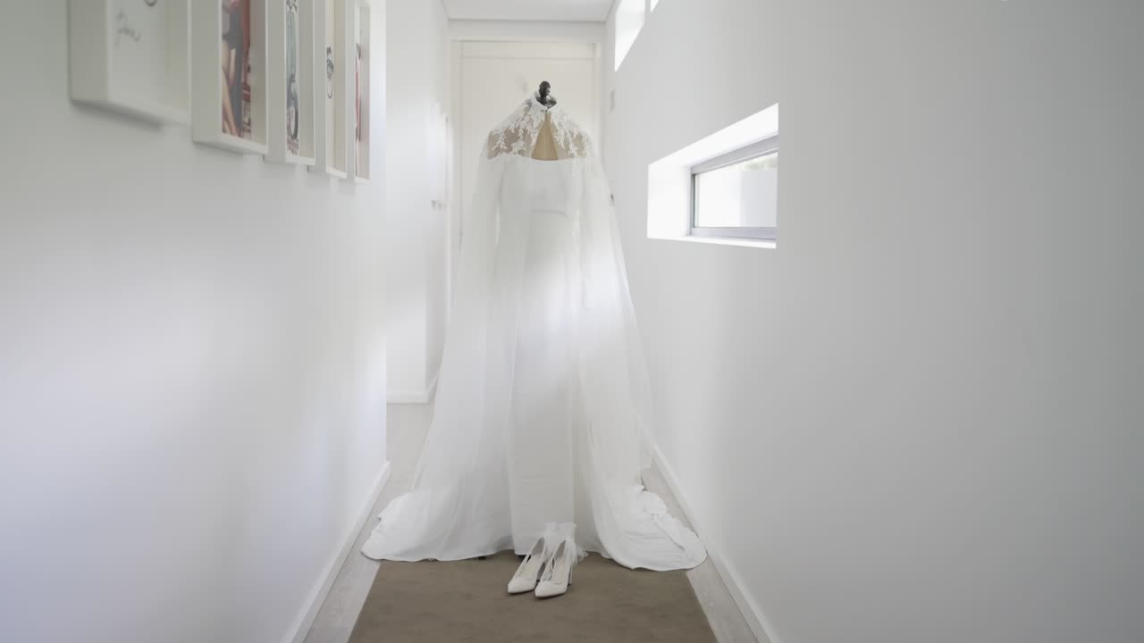 Stunning Wedding Dress with Cape and Heels