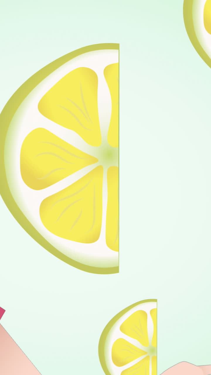 animación de una mujer hablando sobre iconos de limón