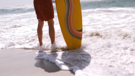 A-man-is-standing-in-front-of-the-sea