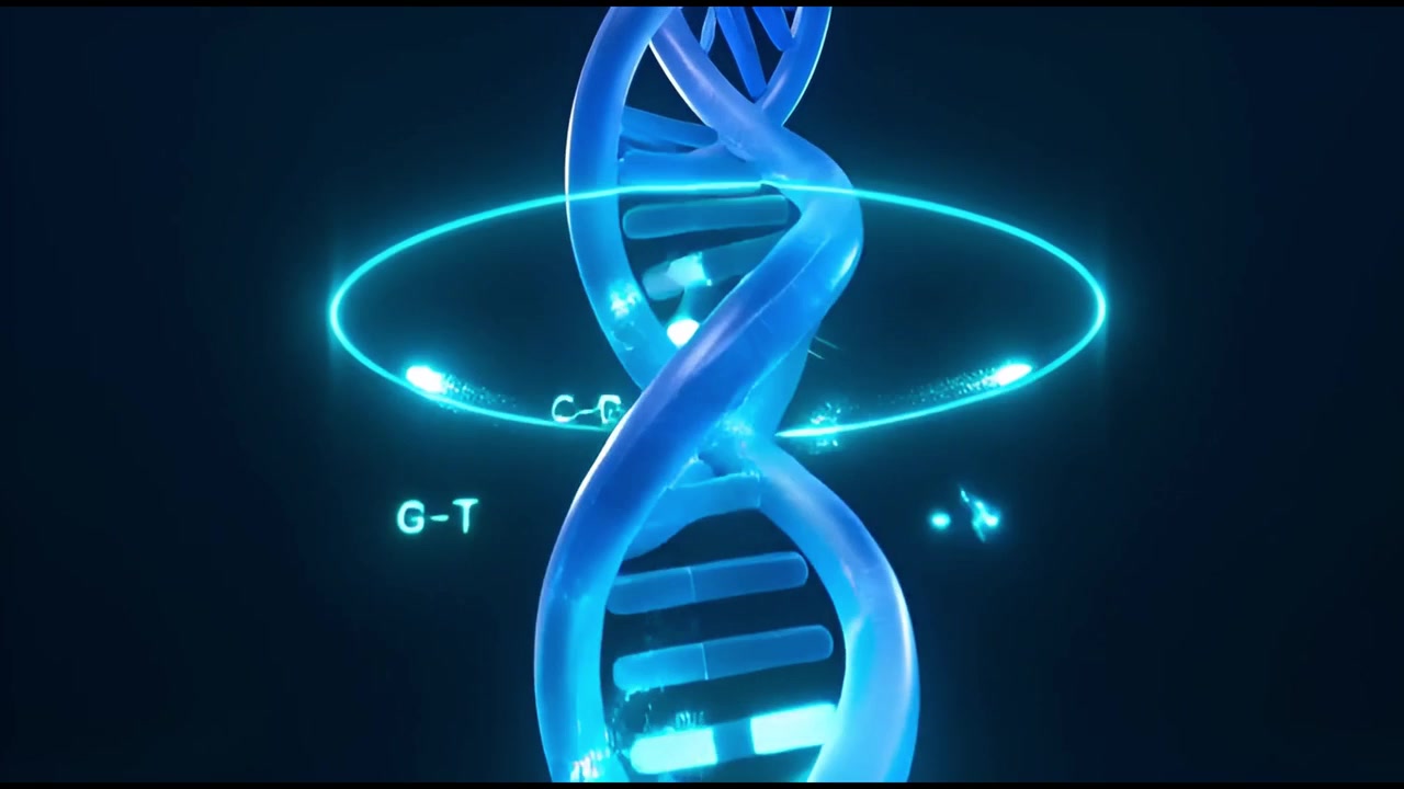 Scanning and Analyzing a Rotating Blue DNA Double Helix Structure