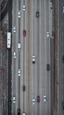 aerial view of a highway with cars