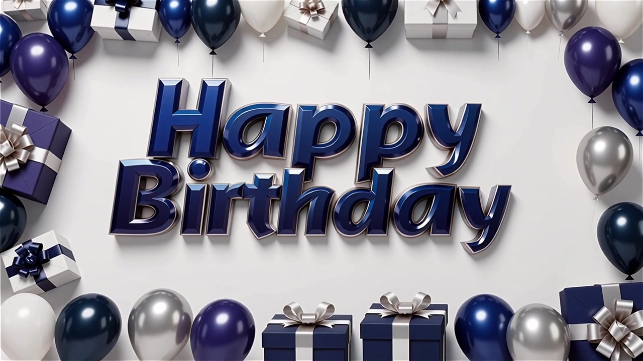 Sfondo di compleanno con palloncini e regali