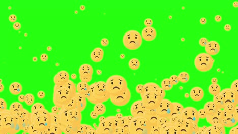 icono de tristeza de las redes sociales en la pantalla verde de abajo hacia arriba video de stock