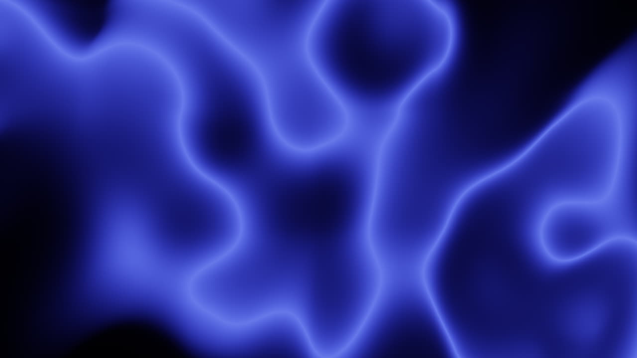 Abstract footage of glowing blue plasma-like waves and soft gradients moving across a dark background, creating a futuristic energy flow for tech, sci-fi, and VFX use
