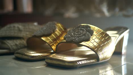 gold embellished sandals