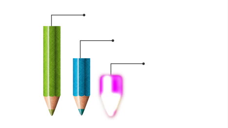 colors pencil with statistics infographic animation