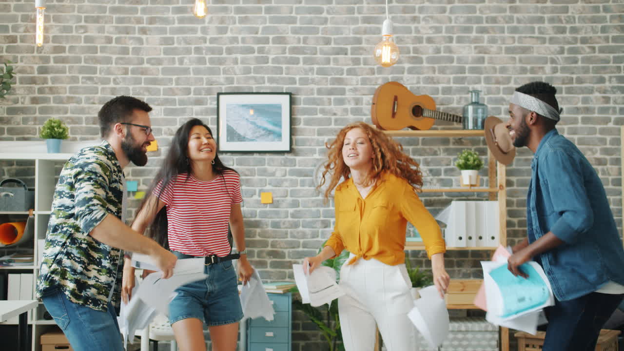 Happy and Energetic Team Celebrating