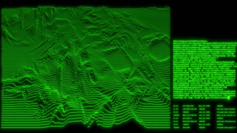 abstract background with animation of growing diagrams and program code on a computer screen. seamless loop animation