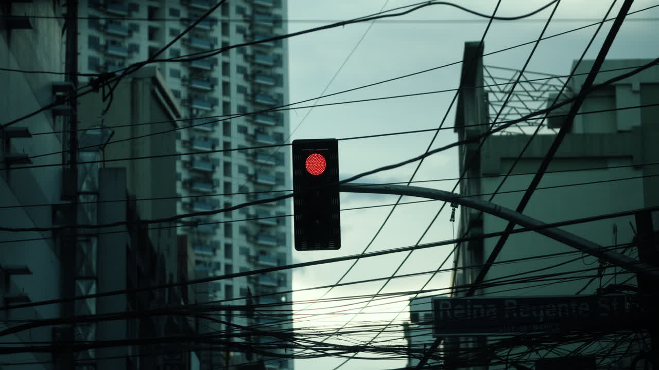 Traffic Lights in a Busy City Street