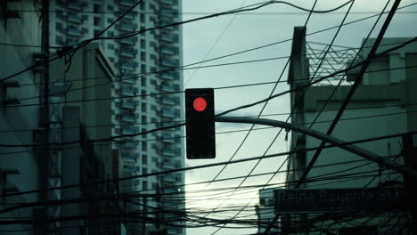 traffic lights in a busy city street